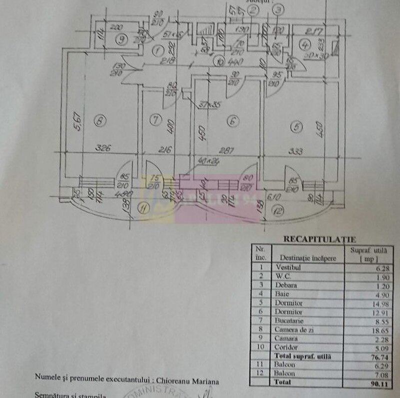Vanzare apartament de 3 camere in zona Unirii-Splaiul Unirii